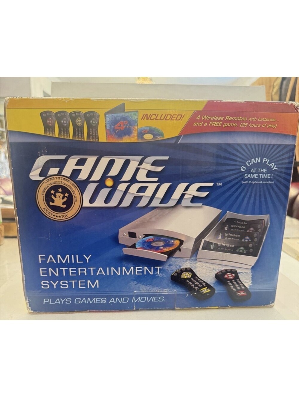 Zapit Game Wave Family Entertainment Console System 4 Controllers 3 Games CIB